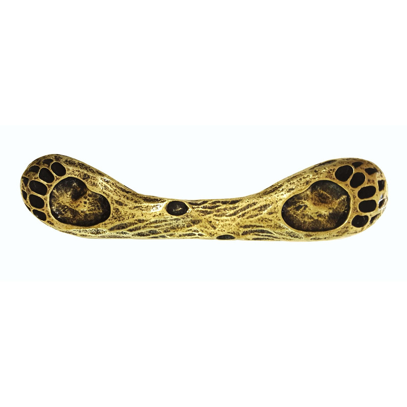 Dual Bear Track Pull, Antique Brass, Model 169AB